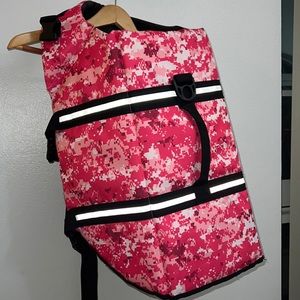 Dog Life Jackets with Extra Padding Pet Safety Camo Pink, XXL